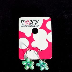 NEW Foxy Originals Green Flower Enamel Earrings